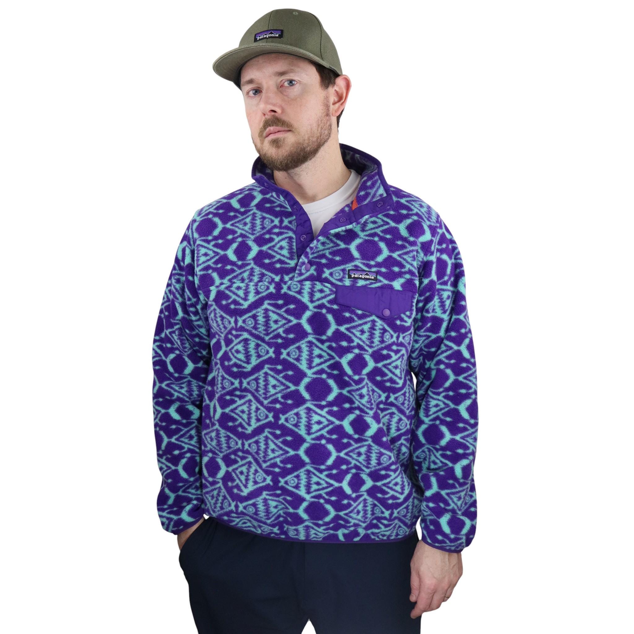 patagonia カラフル葉柄 フーディ Lサイズ Patagonia Ikat Big Fish Synchilla Fleece Snap-t Pullover Womens