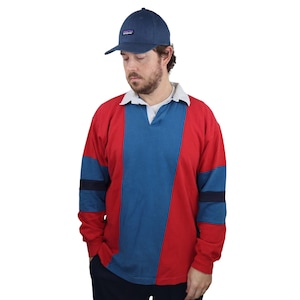 Vintage 80s L.l.bean Rugby Shirt Men's XL Fit Navy Blue
