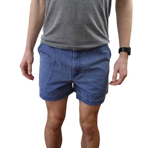 Vintage 1993 Patagonia Canvas Original Stand Up Shorts Mens 30 32 Garment Dyed Blue Hiking Outdoor Chouinard First Label Big 80s 90s Rare