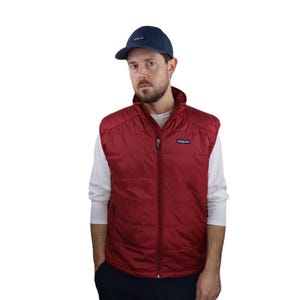 Vintage Y2K Patagonia Micro Puff Primaloft Insulated Puffer Vest Mens Large Red Nano Jacket Quilted Ski Military Mars Das Parka 90s Style