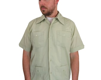 Vintage 80s Haband Guayabera Full Zip Shirt - Sz 3XL - Lounge