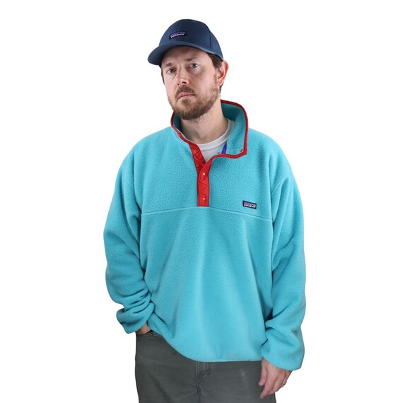 Vintage 80s Patagonia Synchilla Fleece Snap T Pullover Jacket Mens