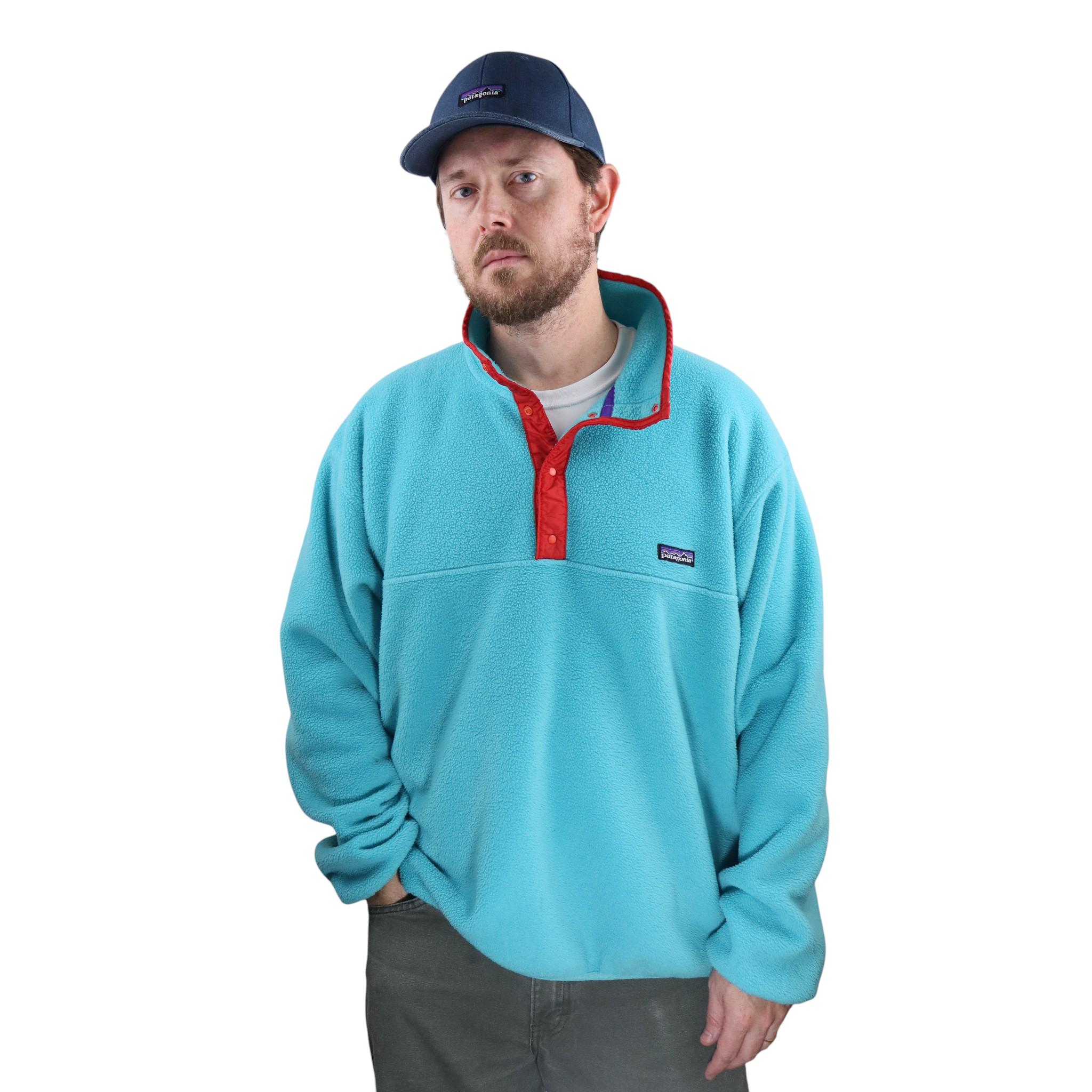 Vintage 80s Patagonia Synchilla Fleece Snap T Pullover Jacket Mens