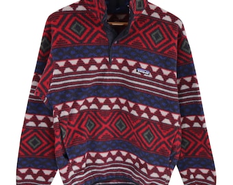 Vintage 90s PATAGONIA Aztec Fleece Navajo / Native Style / Half