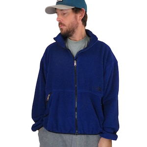 Vintage 90s 2000s Made In USA The North Face Purple Polartec 200 Fleece Fall Jacket Mens Large Blue Full Zip Ski Hiking Outdoors Coat Y2K