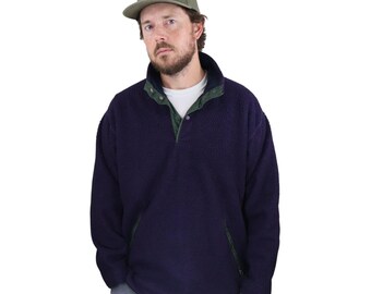 Giacca in pile Snap-T Wooly-T Deep Pile Patagonia Made in USA Retro-X anni '90, taglia Large, felpa con cappuccio, cappotto, colore: viola Alpha Green Retro