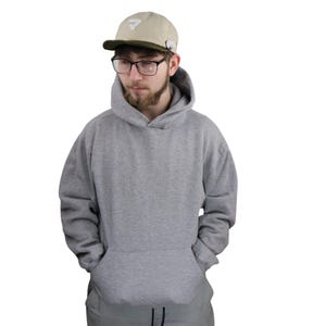 Vintage 90s Jerzees Super Sweats Blank Solid Hoodie Fleece Hoody Sweatshirt Mens Medium Small Gray Skater Skateboarding Retro Heavyweight