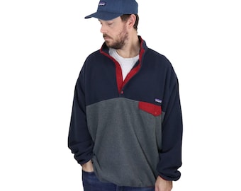 Vintage 90s Patagonia Synchilla Fleece Snap T Rare Pullover Jacket