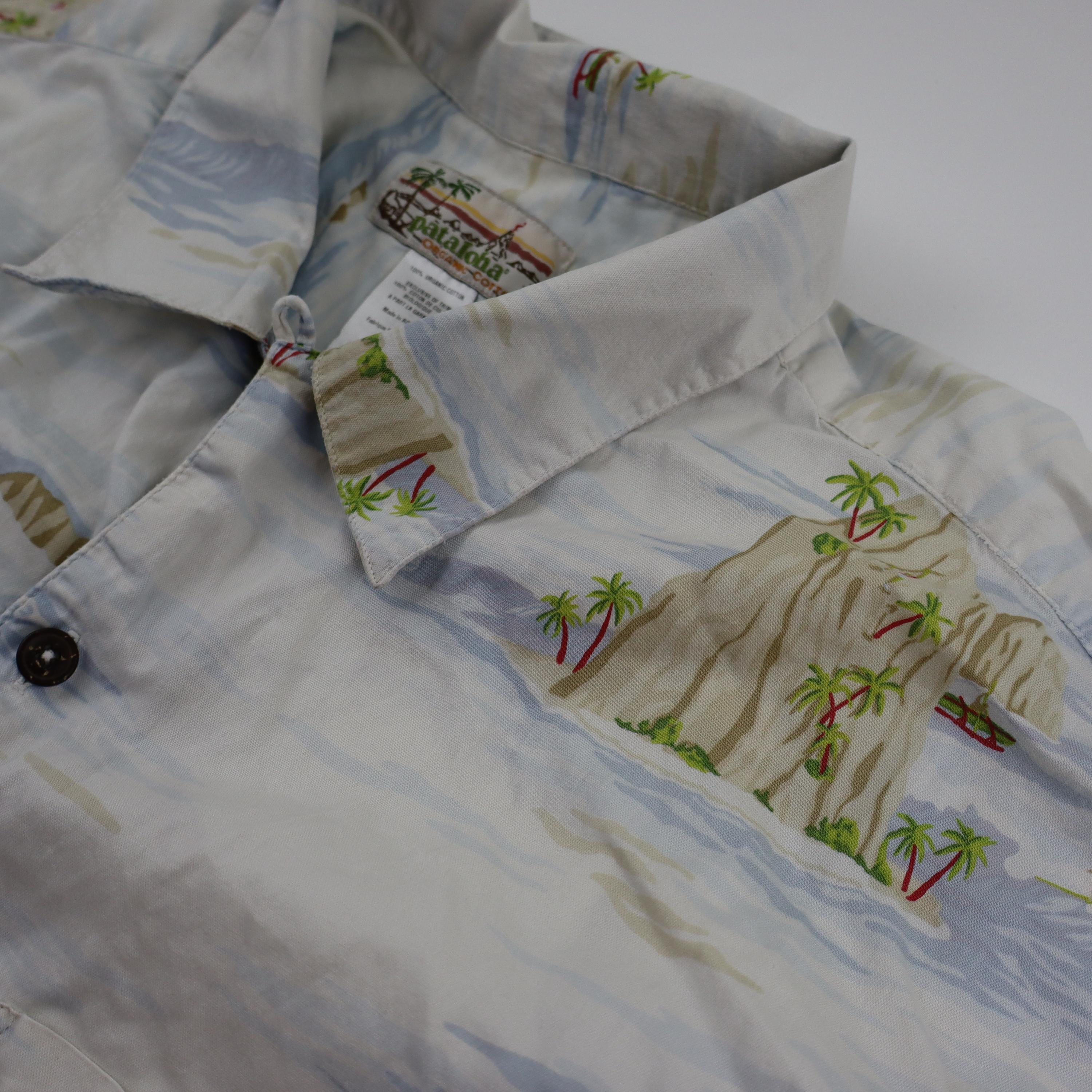 Vintage 90s Patagonia Pataloha Fishing All Over Print Island Tiki