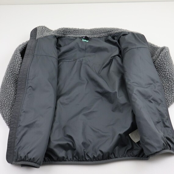 Vintage Y2K Patagonia Retro-X Deep Pile Windproof Fleece Jacket Kids Boys Girl Unisex Size Medium 10-12 Gray Blue Full Zip Spring Sweatshirt View 6