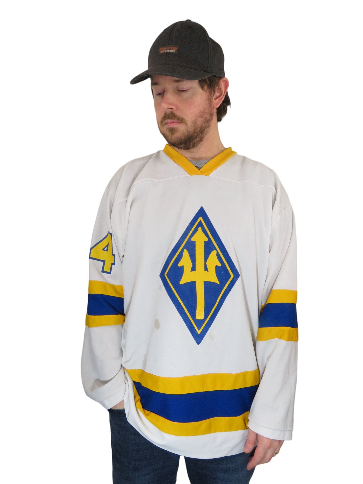 Vintage 80s 90s Trident #24 Hockey Jersey Mens Size XL