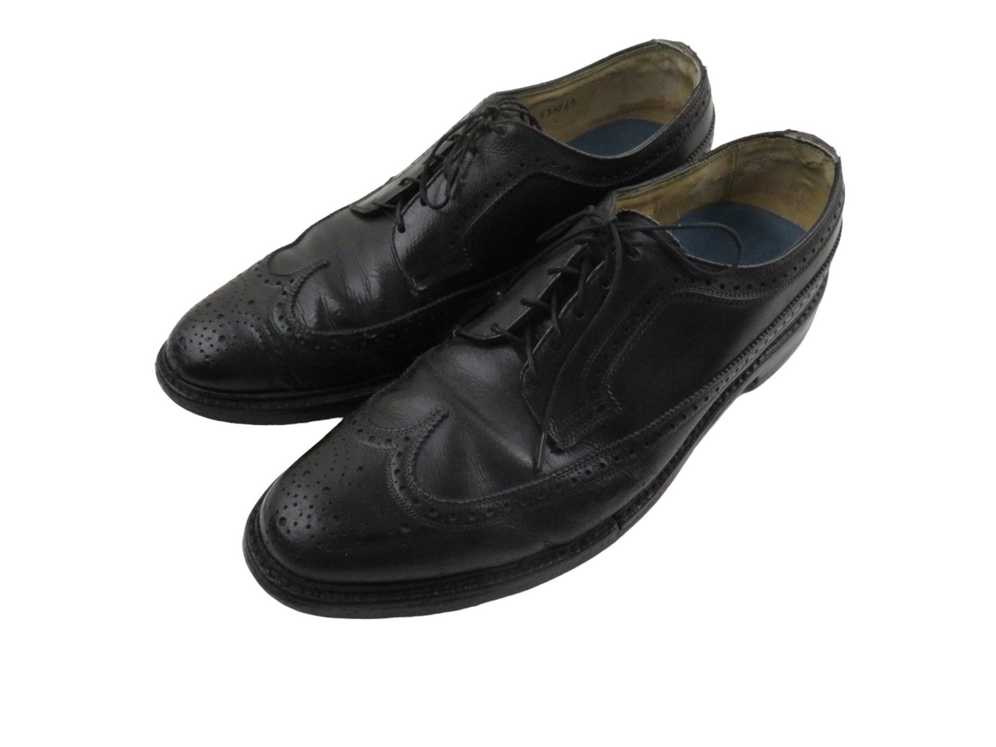 Vintage Florsheim Size 11D.  75675 Kenmoor Longwing Black Leather Vintage 70s 80s Florsheim Imperial Mens Leather Longwing  main image 2