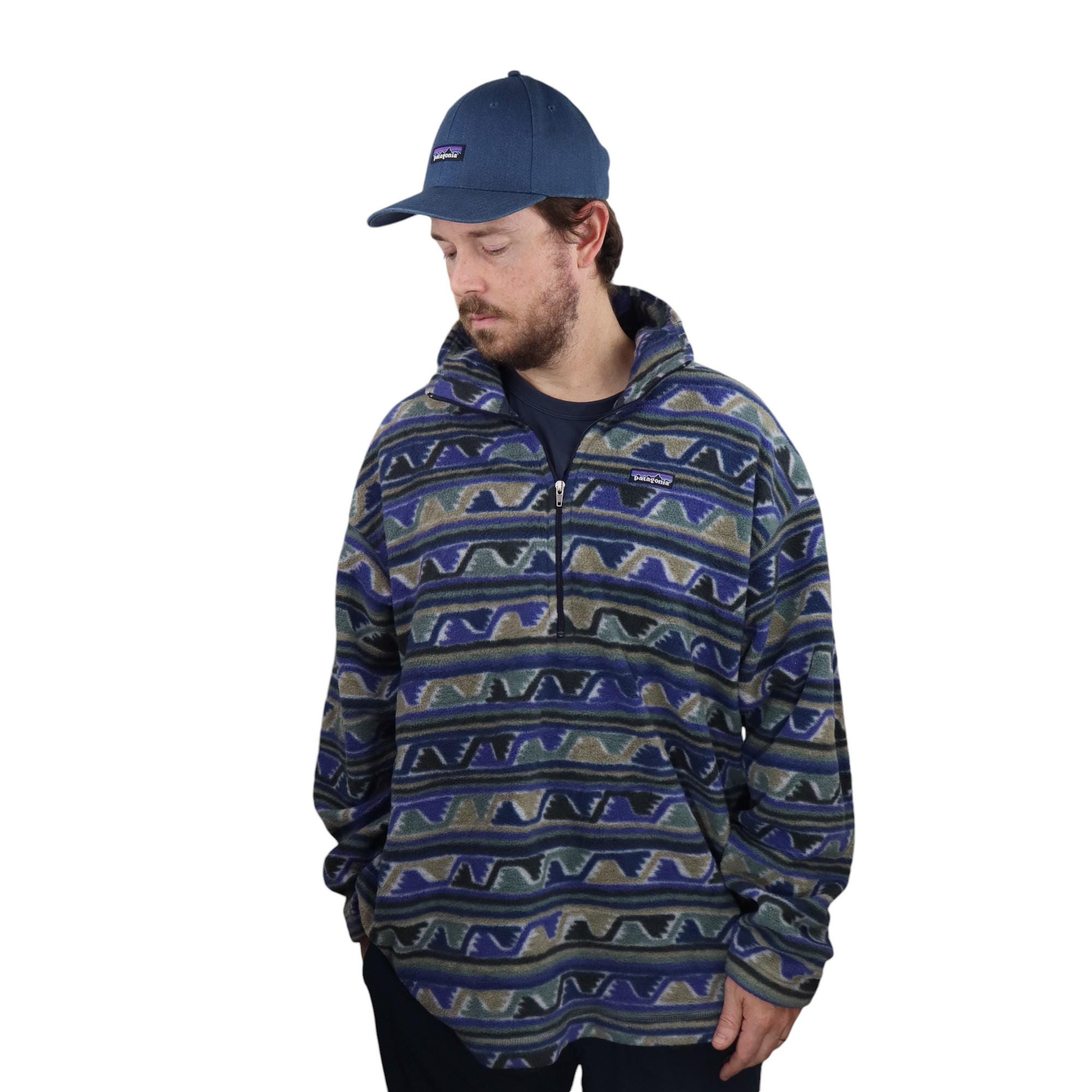 Vintage 90s Made in USA Patagonia Marsupial Delta Aztec Synchilla