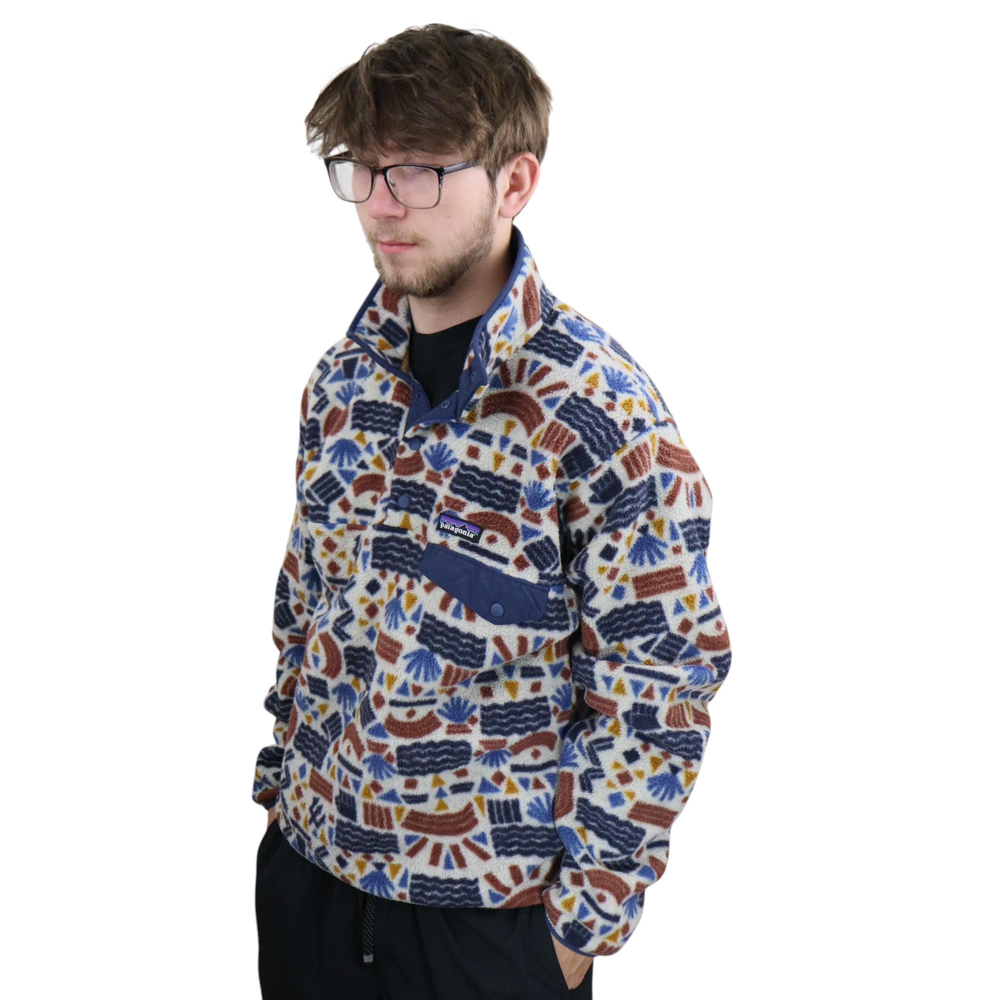 Y2K Patagonia Rare Protected Peaks Aztec Tribal Print Synchilla