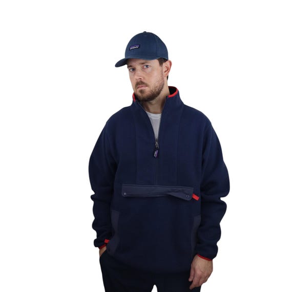Patagonia Synchilla Anorak Fleece Zip Pullover Cagoule Jacket Mens