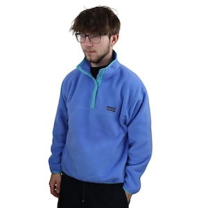 Vintage 80s 1988 Patagonia Synchilla Fleece Snap T Pullover Jacket Mens Small Medium Womens 12 Made In USA Sweatshirt Retro Blue 90s Sweater