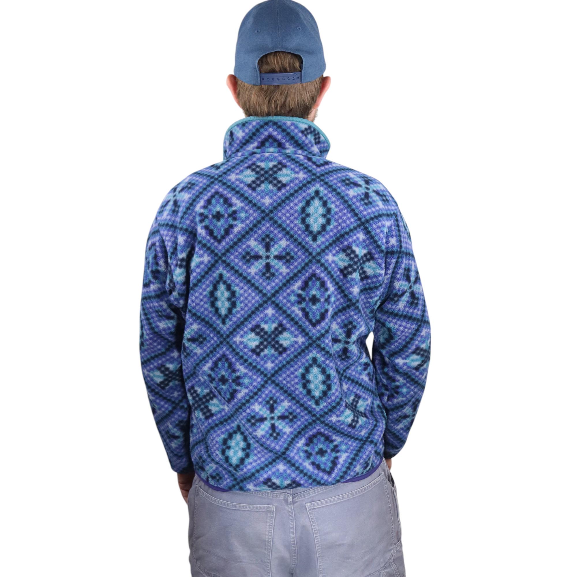 Vintage 1993 Patagonia Mosaic All Over Print Synchilla Fleece Snap