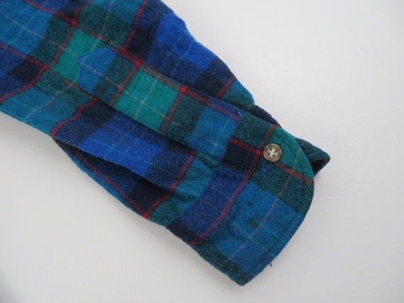 Vintage Pendleton Men's Blue Green Plaid Virgin W… - image 6