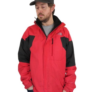 Vintage 90s The North Face Gore-tex Mountain Light Ski Parka Waterproof Jacket Mens Large Retro Red Black Hooded Rain Coat Gorpcore Y2K