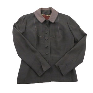 True Vintage 40s 50s 60s Gray Woven Blazer Jacket Womens Small Medium Union Made Coat And Suit Industry Hipster Mod Colonial Halloween