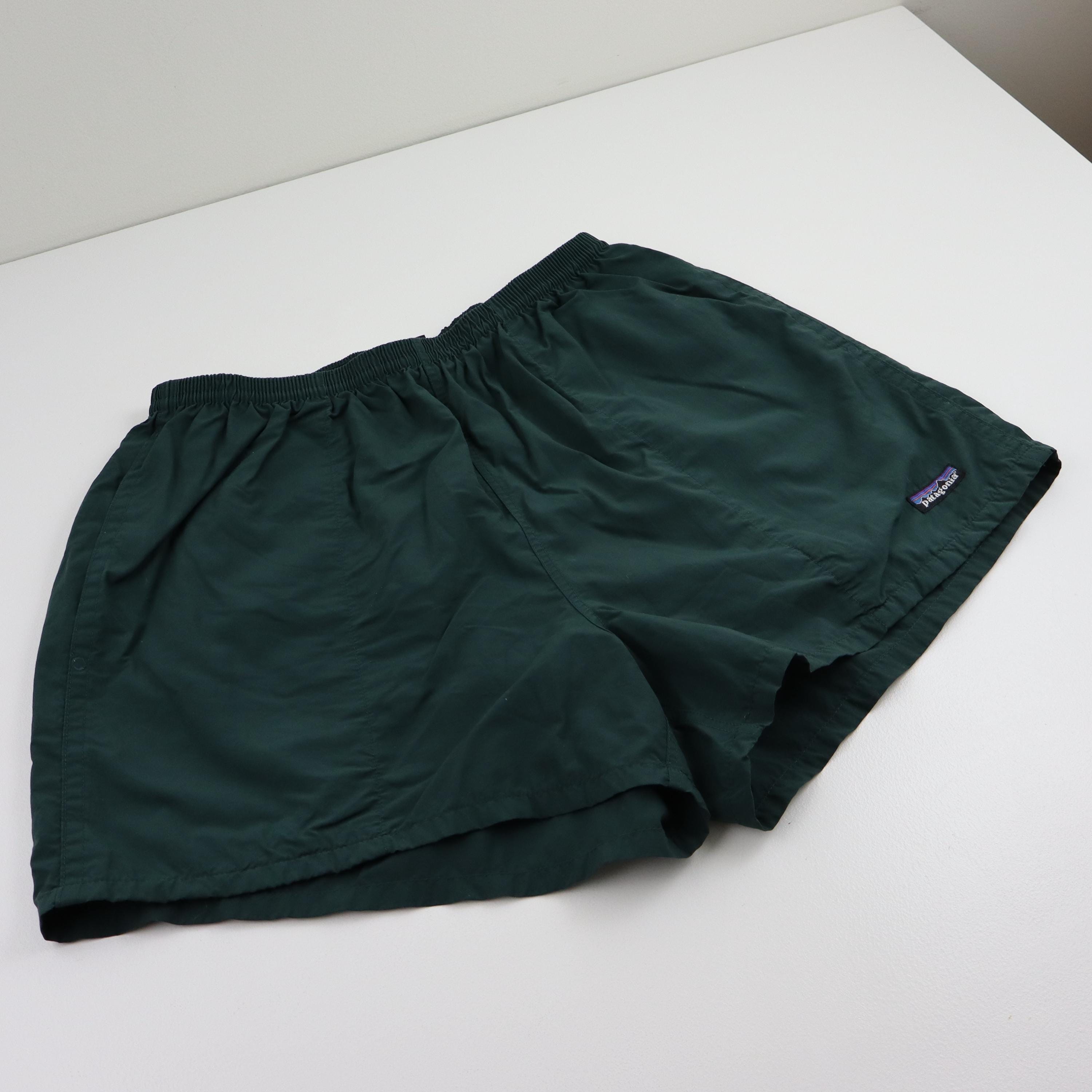 Vintage Patagonia Baggies Shorts, Hunter Green Nylon Swim Trunks