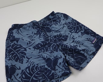 Patagonia Nylon Baggies Swim Suit Trunks Shorts Mens Medium 30 32 34 Floral Blue Hawaiian Retro Waves 90s Y2K Vtg Running Athletic