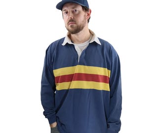 1970's Patagonia Big Label Rugby Shirt in Primary Colors Marked