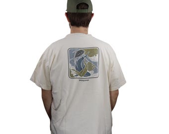VTG 90's Patagonia Beneficial T's Surf Surfer Faded T-shirt Mens