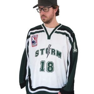 Vintage 90s Colorado Thunderbirds AAA Minor League Hockey Jersey Mens 54 2XL Nhl Ahl Fight Strap Game Worn Player Issue Authentic Stitched