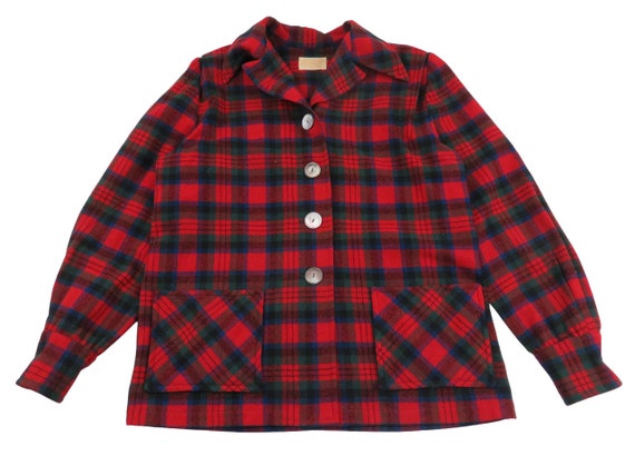 Vintage 70s 80s Pendleton Womens Virgin Wool Plaid Car Chore Coat Jacket 49er Blazer Shacket Small Medium Button Down Made in USA Sweater Etsy UK