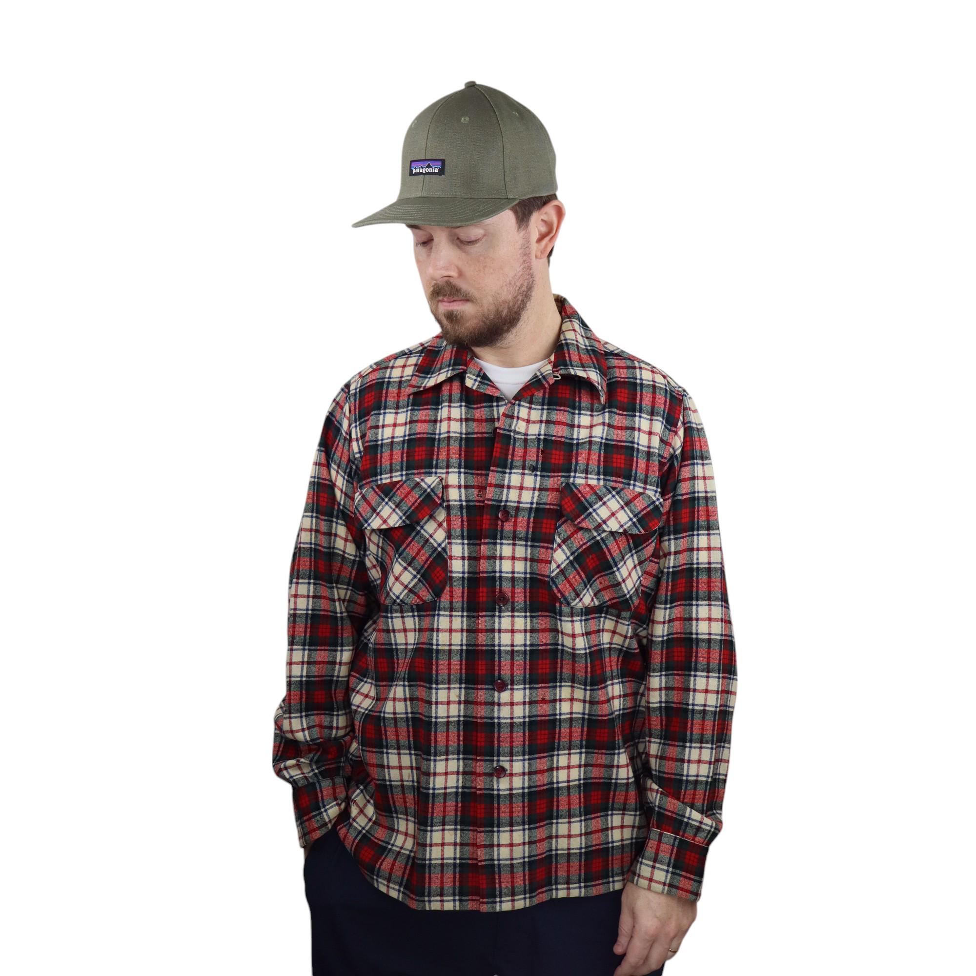 Vintage 70s Pendleton Ombre Shadow Plaid Virgin Wool Flannel