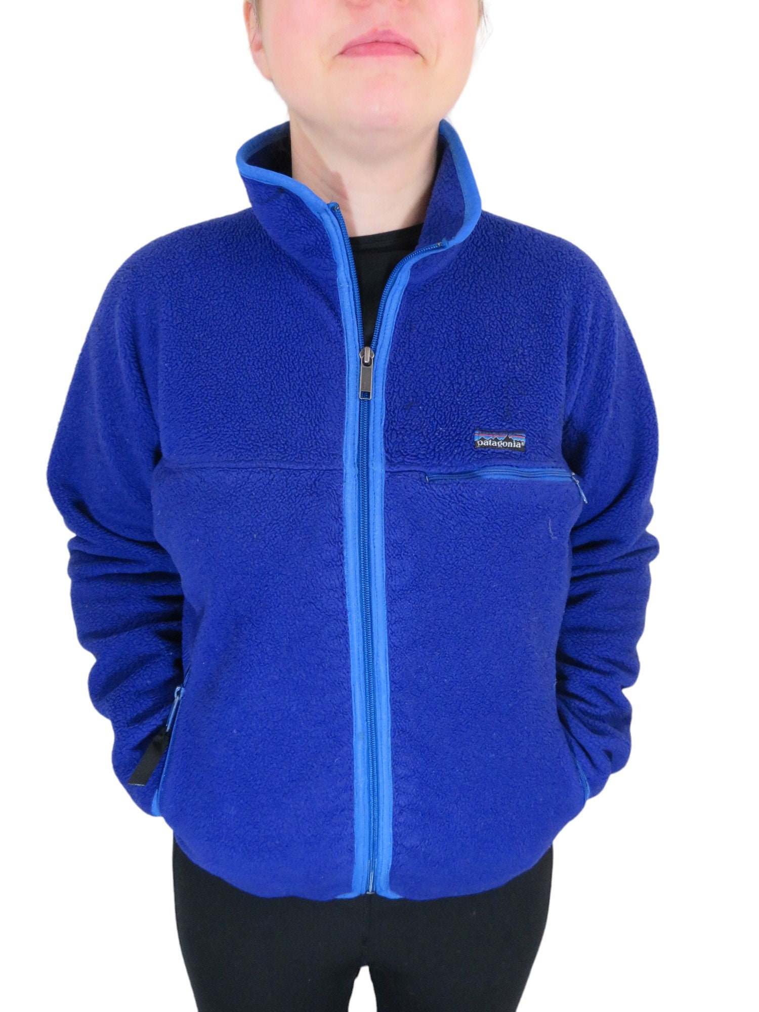 Vintage 80s 90s Patagonia Synchilla Fleece Full Zip Jacket Womens