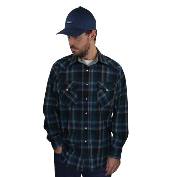 Vintage 70s Pendleton 100% Virgin Wool Flannel Ombre High Grade 