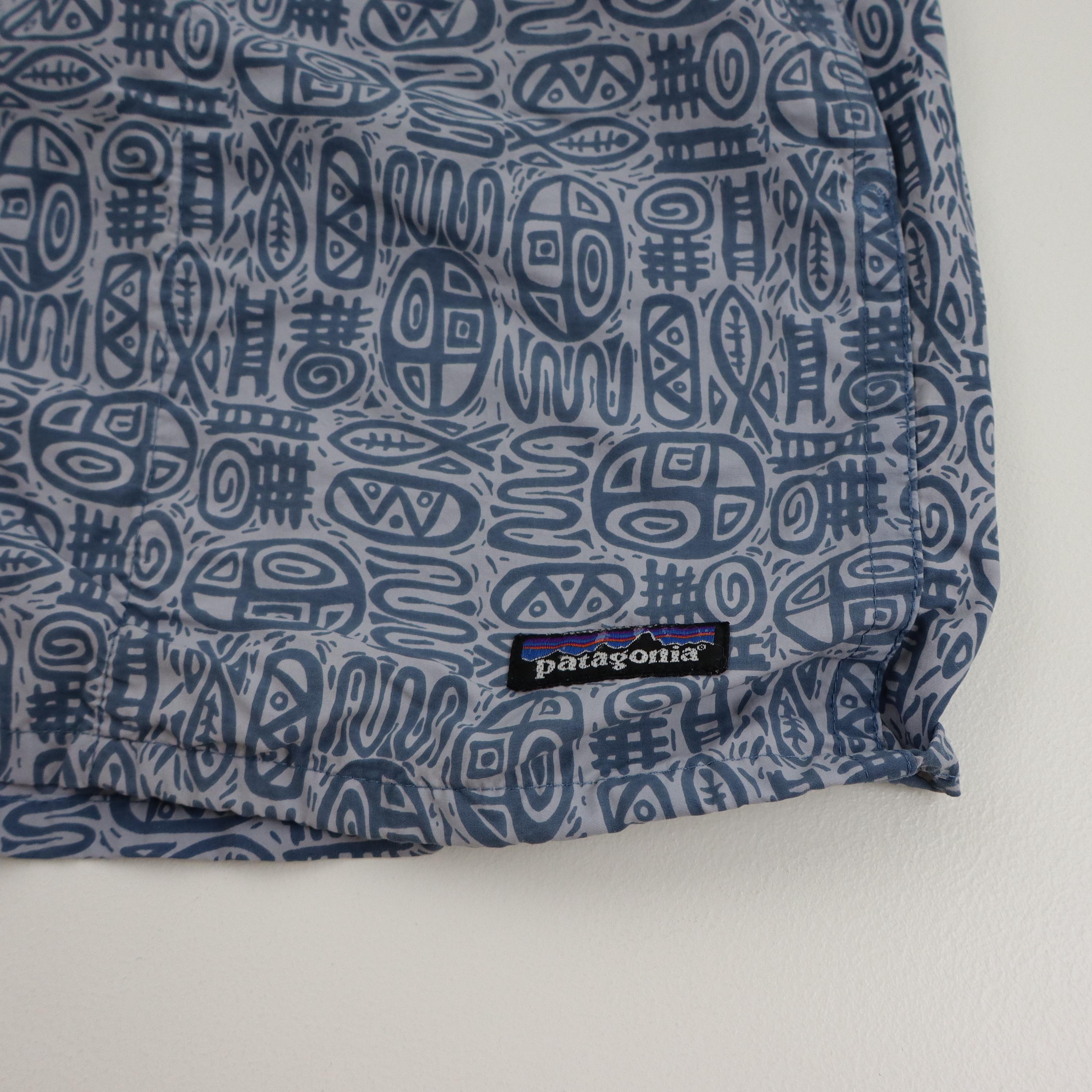 Vintage 90s Patagonia Nylon Aztec Tribal Fish Baggies 3.5