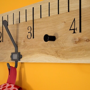 Peg coat rack rule wall oak