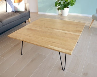 Structure steel design large oak square coffee table