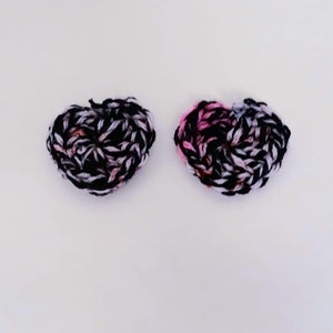 Crochet rainbow heart earrings image 2