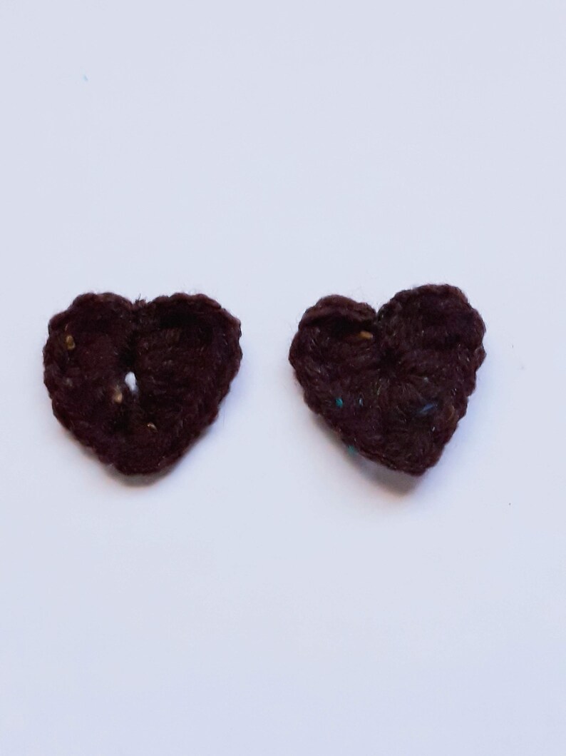 Crochet rainbow heart earrings image 3