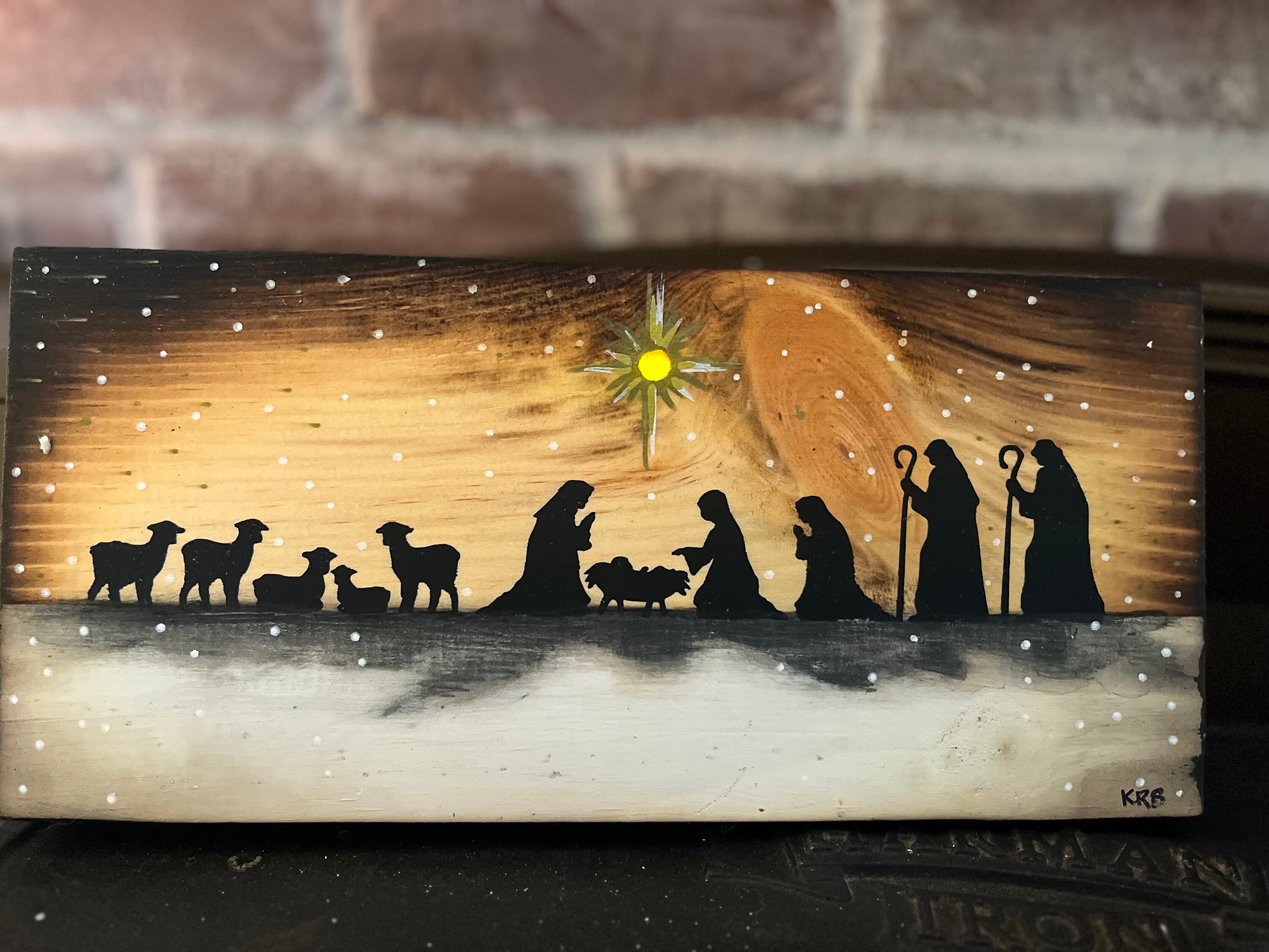 Rustic Nativity Light up Rustic Wood Nativity Scene - Handpainted and Handcrafted With ...
