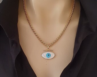 Evil Eye Necklace | Protection Amulet | Elegant Gift for Her | Lucky Necklace - Blue Evil Eye Necklace