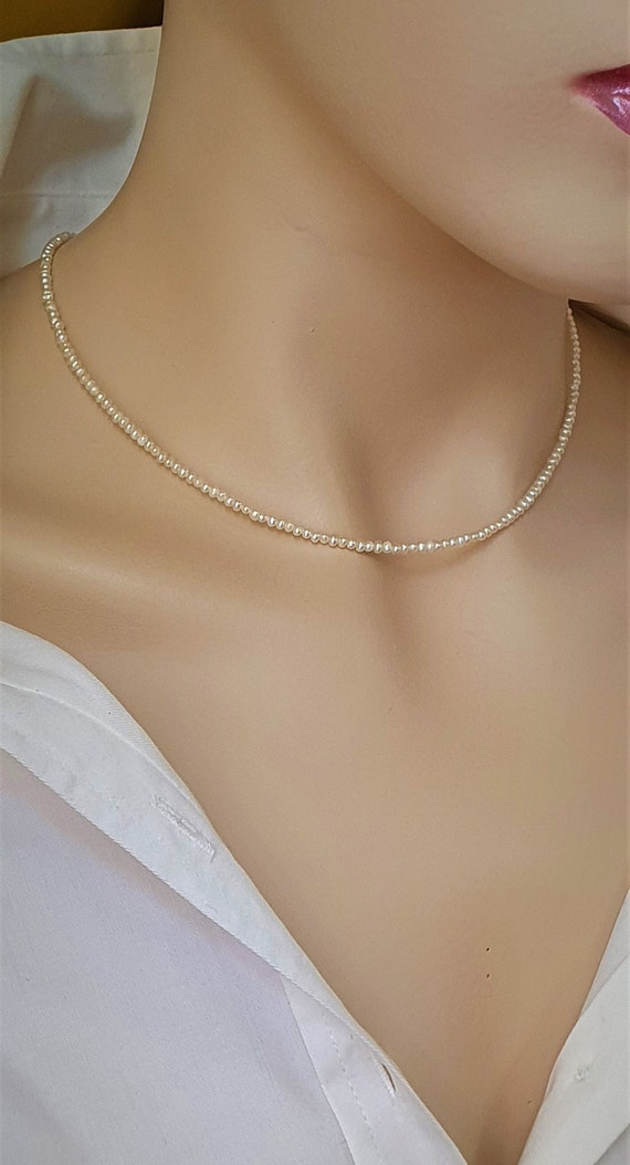 Small Pearl Necklace on 14k Gold Filled Chain