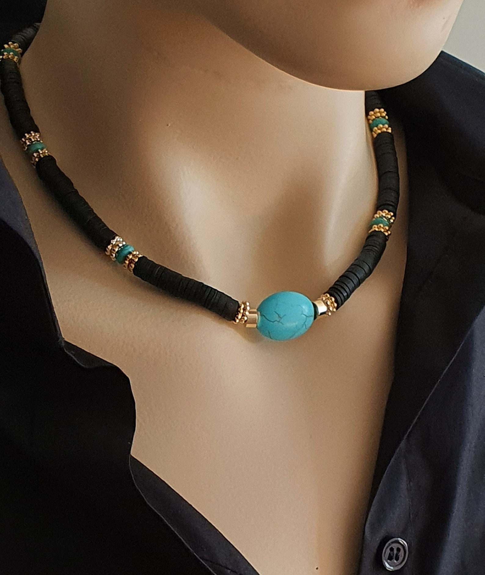 Collana Uomo Surfer In Pelle E Metallo – Ciondolo Choker Vintage Stile Catena Canapa