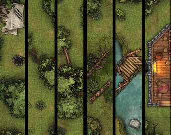Forest Battle Map 4K, DnD Battle Map, D&D, Battlemap, Dungeons and Dragons, 5e, Roll20, Fantasy Grounds, Foundry, VTT, Digital Map