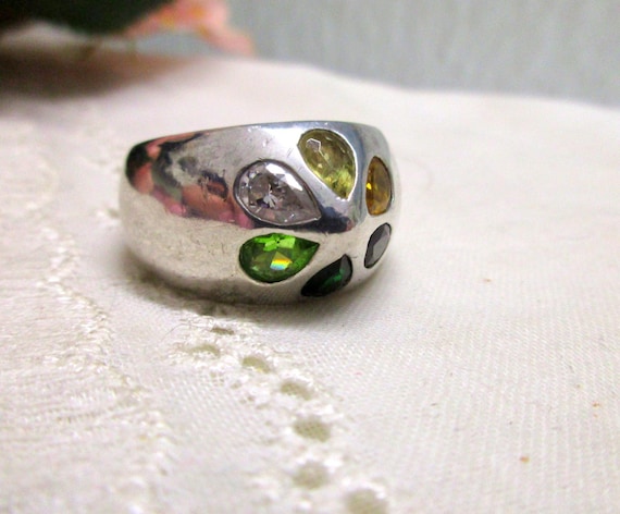 Bague Pierre Cardin en argent véritable 925 colorée, taille 56