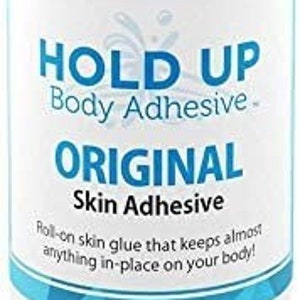 Hold Up Body Adhesive Roll-On Applicator Glue for Compression Socks,Stockings,Costumes,Clothing, Mask Glue - 2 oz. Bottle -Hypo-Allergenic