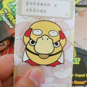 cosplaying psyduck (psytama) anime enamel pin
