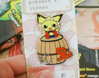 cosplaying pichu (one pichu) anime enamel pin