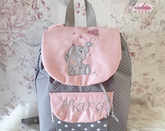 Kindergartenrucksack, Rucksack Kind, Kindergartentasche, Elefant, mit Namen