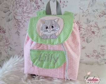 Kindergarten backpack, backpack child, kindergarten bag, cat, with name