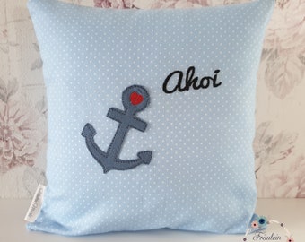 Cushion Maritim embroidered Ahoi